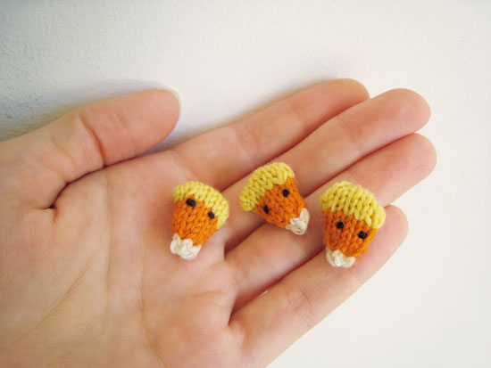 Adorable knitted candy corns
